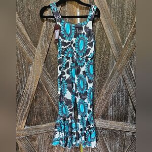 NWT Squash Blossom Blue and Black Sleeveless Jumpsuit